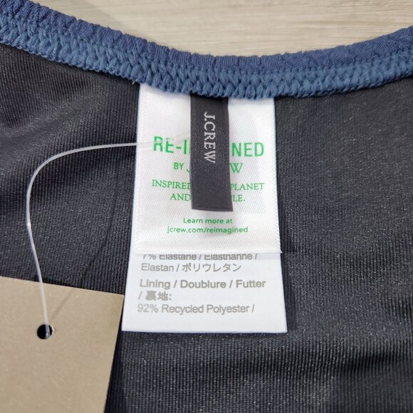 J. Crew Teal Textured Curved Waist Cheeky Bikini Bottom New With Tags Women's S - Picture 8 of 15